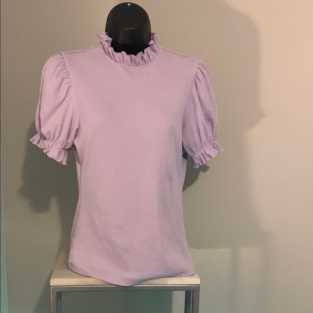 Lavender Ruffle Sleeve Women's Top
